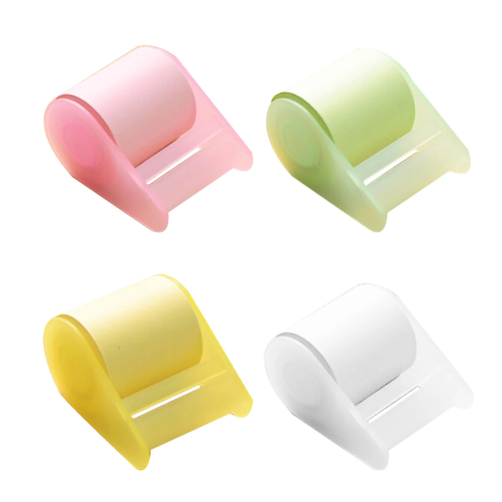 

4pcs Sticky Notepads Self Adhesive Memo Pad Tape Dispenser Super Roll for Office Use
