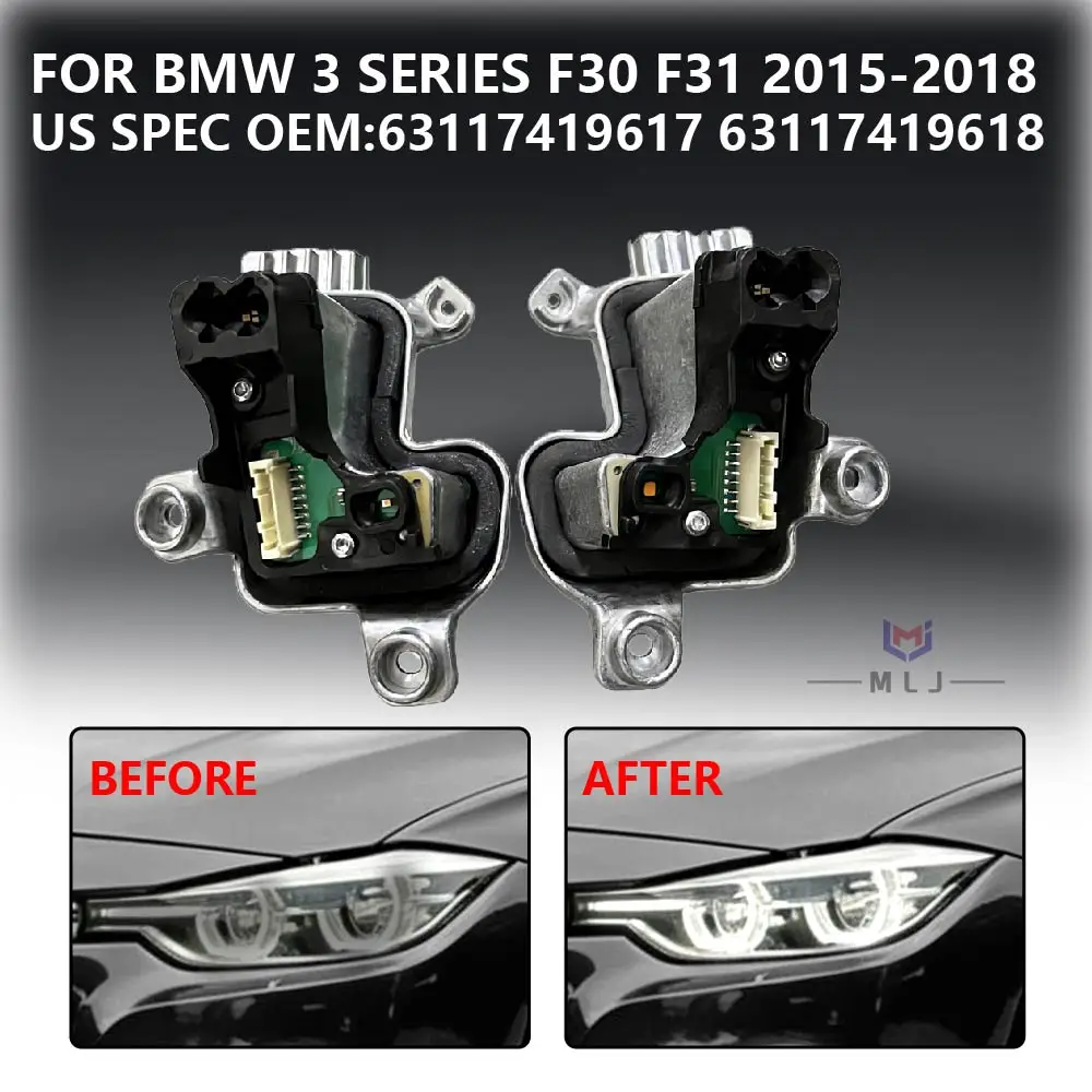 63117419617-63117419618-bmw-3シリーズ-f30-f31-2015-2016-2017-2018-led-usバージョン-ホワイトヘッドライト-drl-ウインカーモジュールユニット