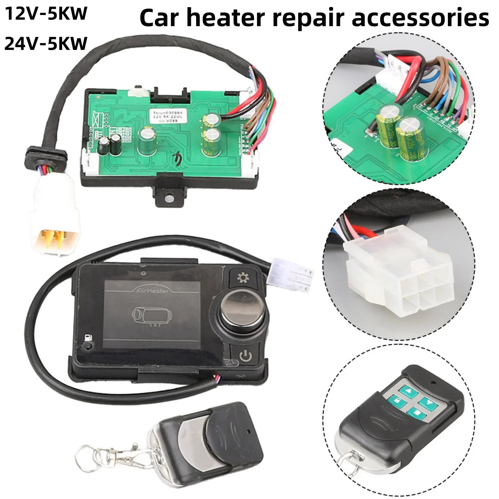 

Auto Air Diesel Heater Control Board Motherboard Switch Car Heater Repair Accessories 130*80*90mm 12V 24V LCD Control Remote