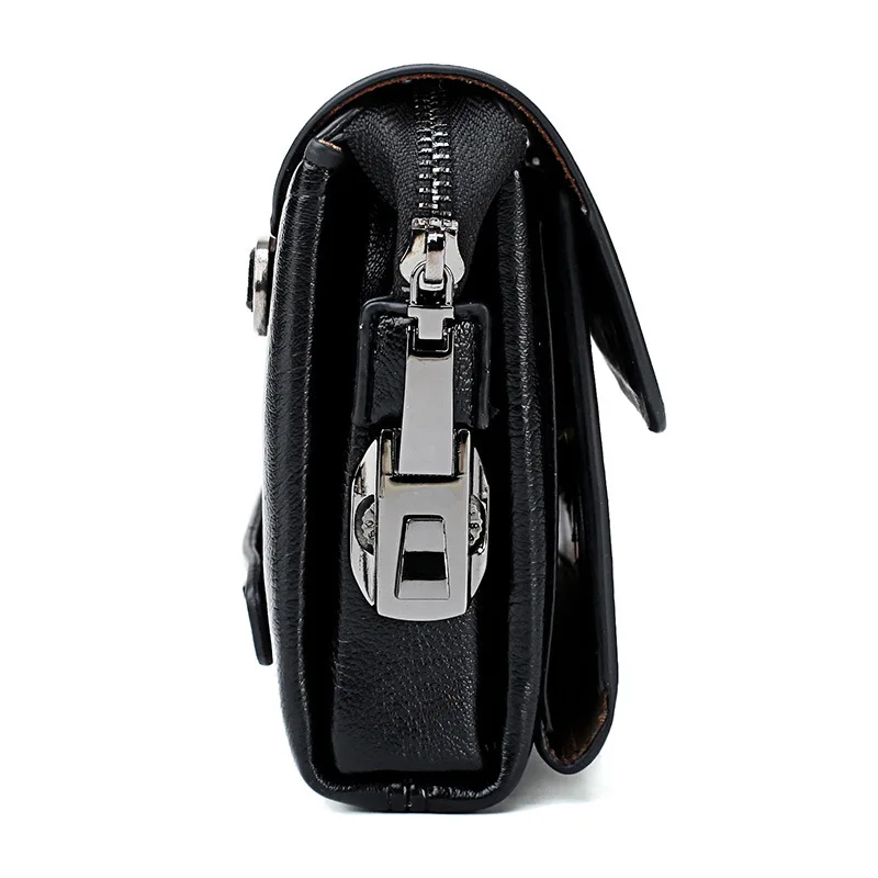 Mens Clutch Bag with Combination Lock Large Capacity Retro Business Casual Long Wallet PU Leather Handbag