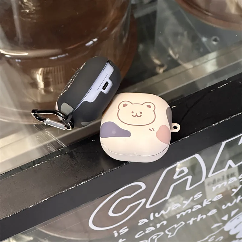 Capa protetora de silicone macio para Samsung Galaxy Buds FE, Urso bonito dos desenhos animados, Buds2 Pro, Buds 2