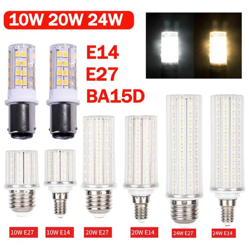 10W 20W 24W Super High Power E14 E27 BA15D LED Lamp Corn Bulb 110-220v LED Lamp Bedroom Living Room Decorative Light Lighting