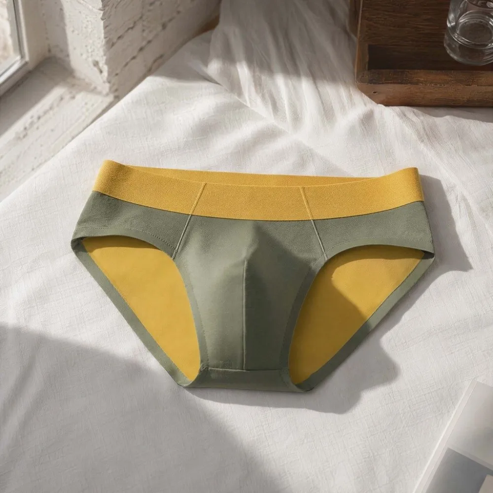 Ice Silk Men Ice Silk Briefs Underpants Double-faced Fabric Male Thin Triangle Panties Lingerie Quick Dry Seamless Underwear