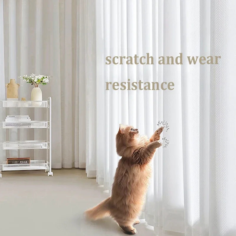 S Fold Wave White Tulle Customized Quality Window Sheer Curtains for Living Room Bedroom Decor Voile Yarn Luxury Chiffon창문커텐
