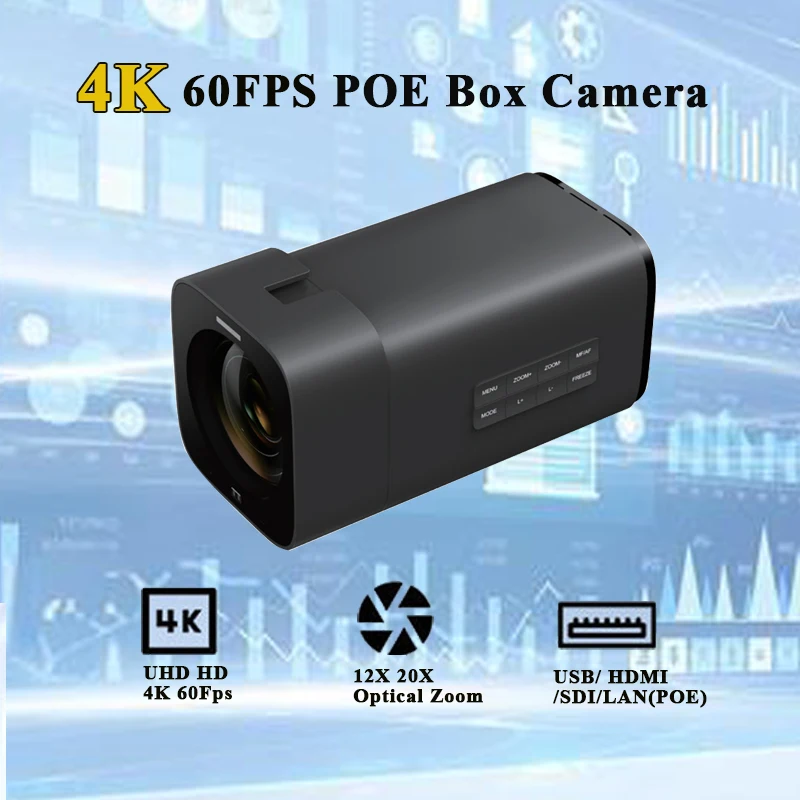 4K Ultra HD IP box video conference camera 12x 20x optical zoom live streaming camera for education broadcasting