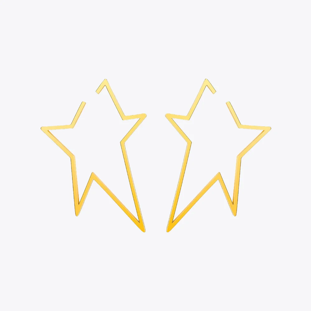 Enfashion Jewelry Geometric Big Star Earrings Gold color Stainless steel Long Drop Earrings For Women Earings EB171038