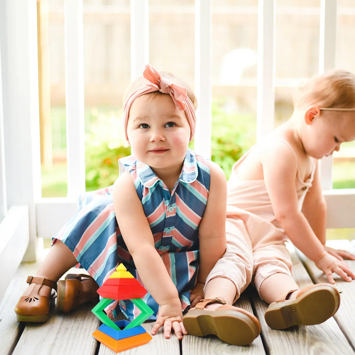 

15Pcs Pyramid Early Education Stack Game Discovery Plastic Blocks Set for Kids Cognitive Skill Development and Creativity Fun