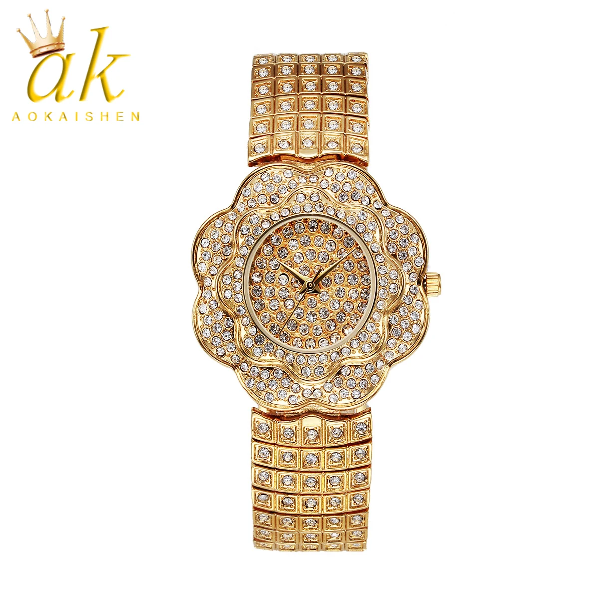 Aokaishen Quartz Watch Full Drill Flower Pattern Waterproof High-end Women's watch 2023 Trend