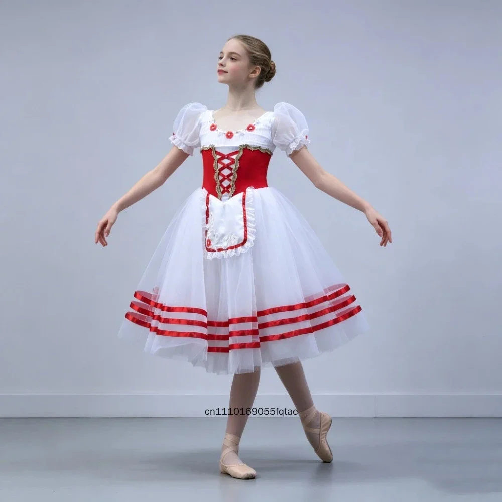

Professional Giselle Ballet Tutu Dress Children Romantic Ballet Performance Costume Girls Dance Skirt Stage Recital Dancewear