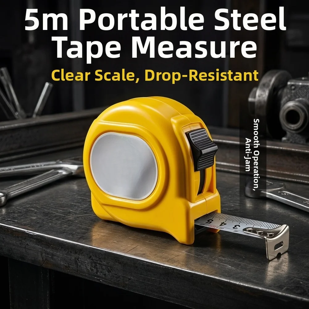 Drop Resistant 5M Steel Tape Measure with Reinforced ABS Housing and Effortless Retraction System for Daily Tasks