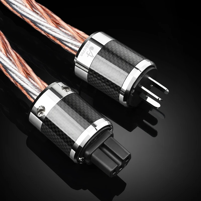 ATAUDIO Hifi Power Kabel Hallo End OCC und Silber Gemischt AC Power Kabel Für Verstärker CD und AMP EU UNS Carbon fiber Power Stecker 5