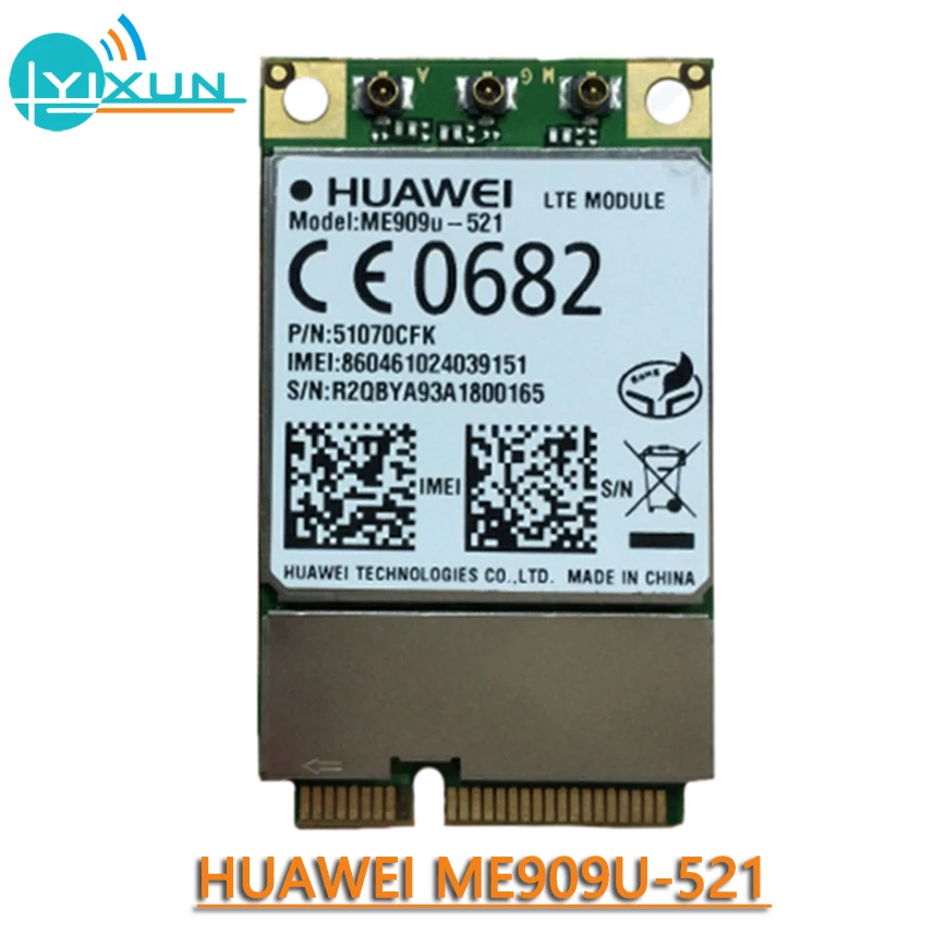 

HuaWei ME909u-521 FDD LTE Mini pcie 4G WCDMA Module ME909 Support GPS PCM Voice Message GSM USB 2.0 Band B1/B2/B3/B5/B7/B8/B20