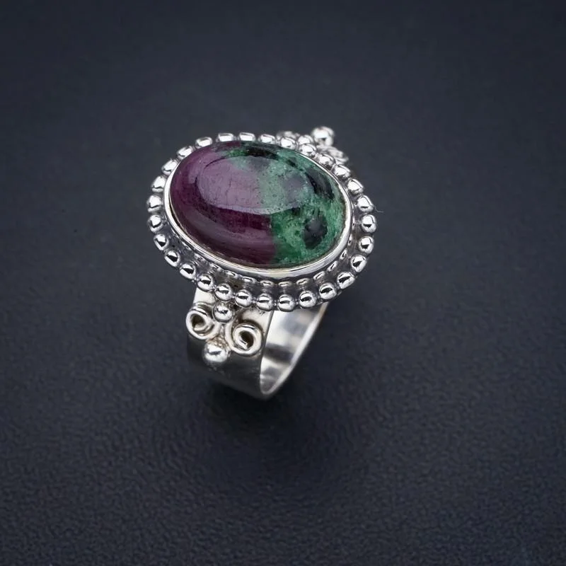 

StarGems Ruby Zoisite Handmade 925 Sterling Silver Ring 8.25 F1307