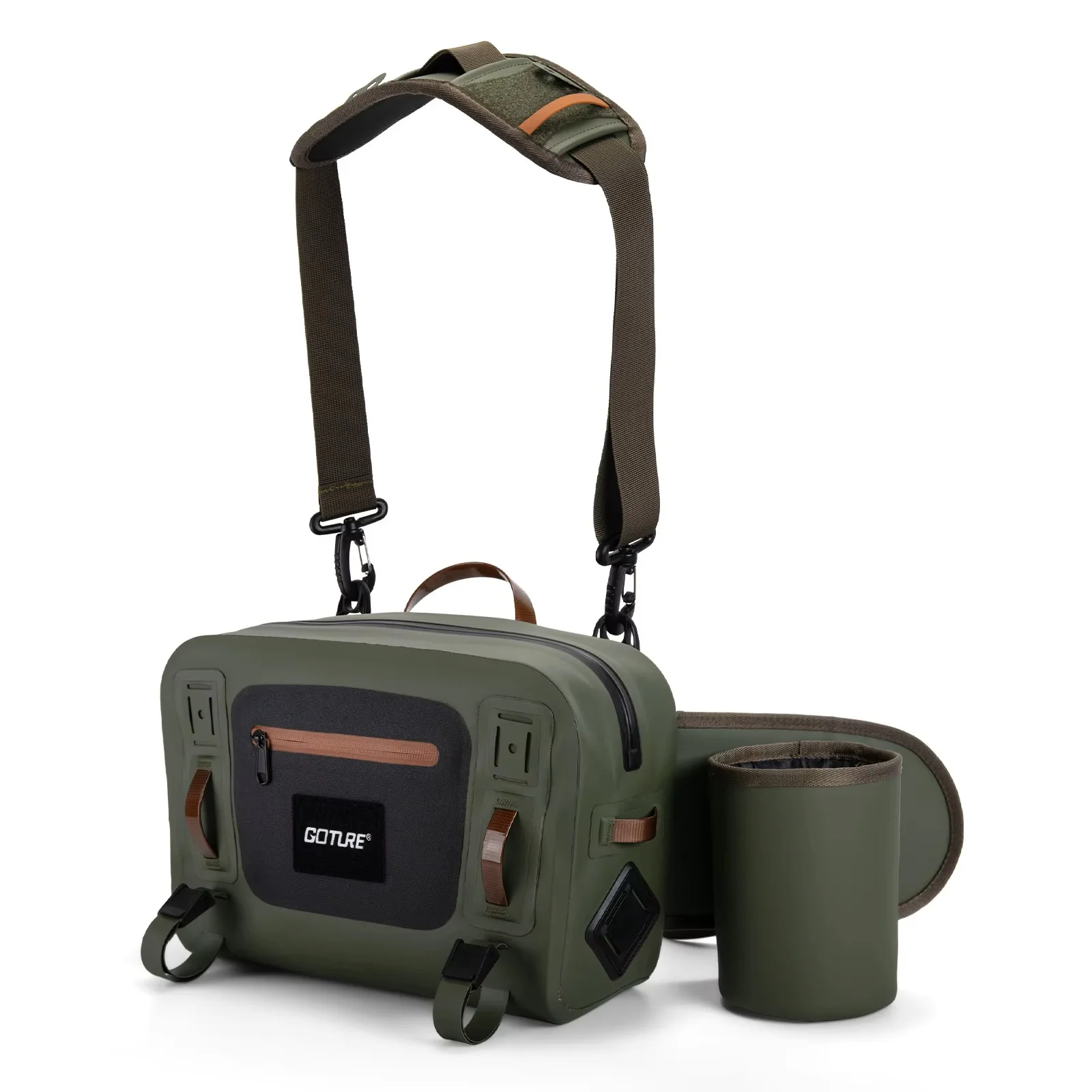 Goture IPX8 100% waterdichte vliegvisgerei tas Lichtgewicht 840D TPU Multifunctionele halter heuptas Tas met grote capaciteit