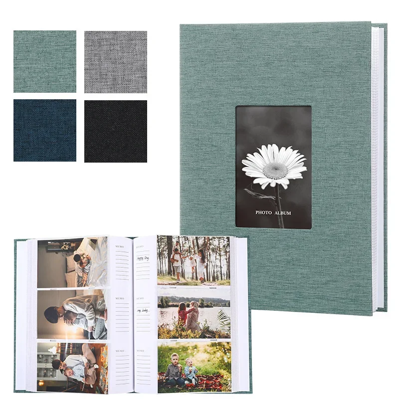 6inches Simple Linen Photo Album Insert Type Collection Picture Album Baby Growth Family Times Recording Supplies