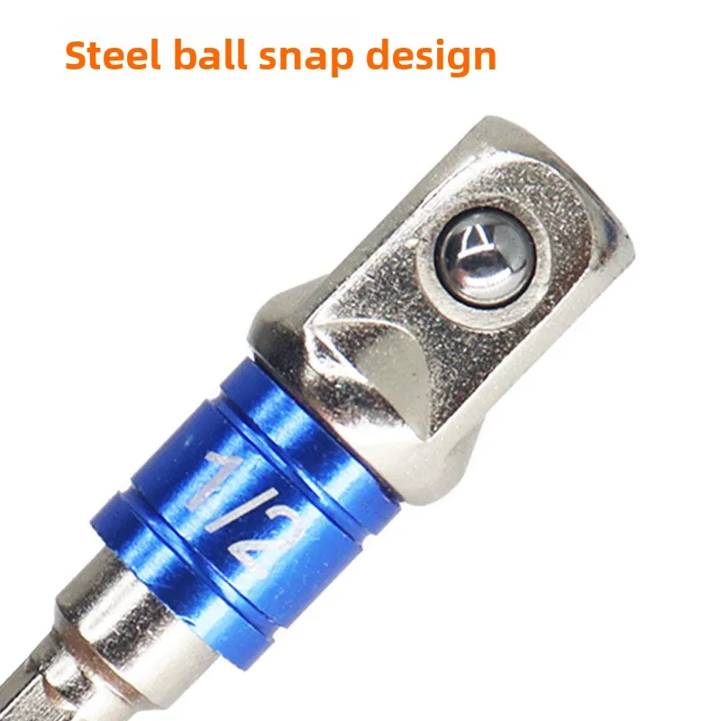 Multi Functional Hex Shank To Square Drive Socket Adapter Extension Bar Impact Driver Drill Converter Woodworking Hand Tool Set view 4