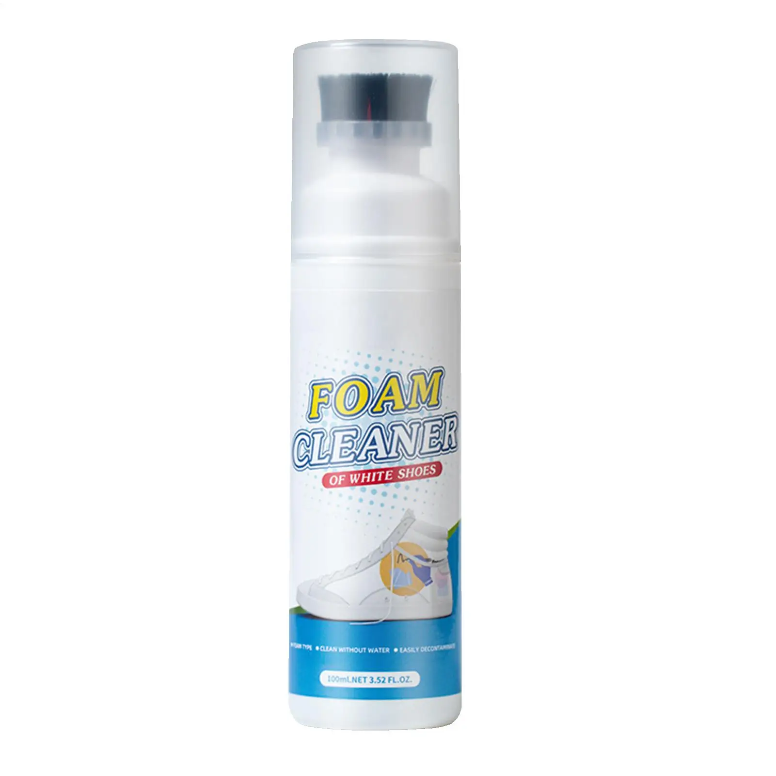 Sneaker Cleaner 100ml Foam Cleaner for White Shoes Boots Canvas Cleaning Stain Remover Spray Removes Dirt Grime and Yellow