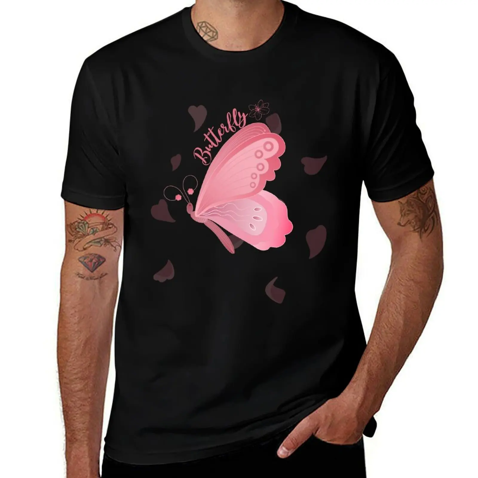 butterfly pattren T-Shirt Dry Fit Athletic Short Sleeve Shirt