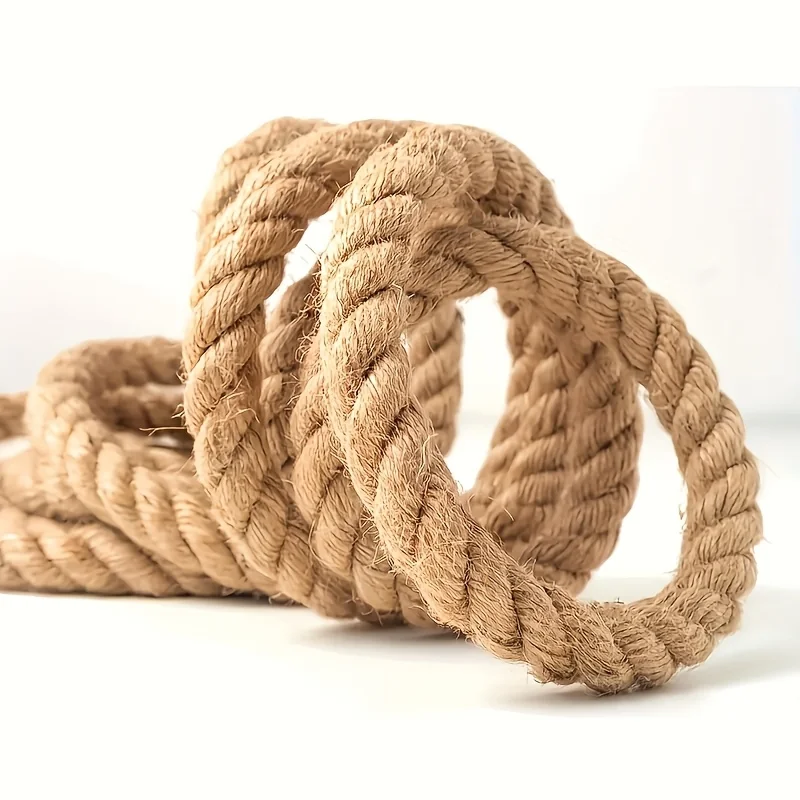 1-10mm Jute Hemp Rope Cord Natural For Home Decor Cat Handmade DIY Coarse Ties Thick House Craft Gift Christmas Wrapping Twine