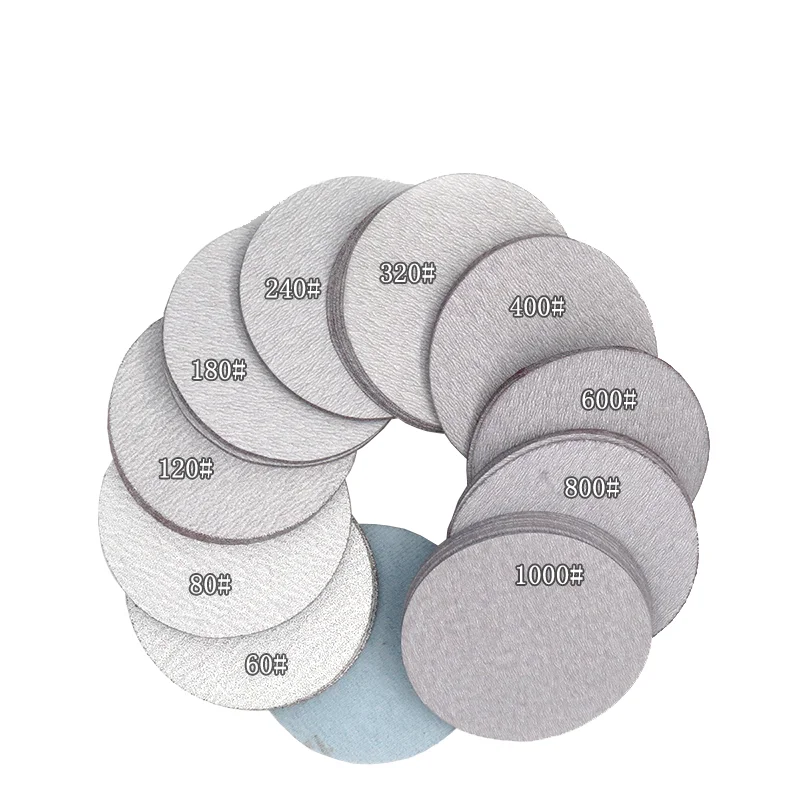 

1 Inch(25mm)-7 Inch(180mm) Sanding Discs Hook & Loop White Dry Grinding Sandpaper 60 Grit-1200 Grit For Wood Metal Car Sanding