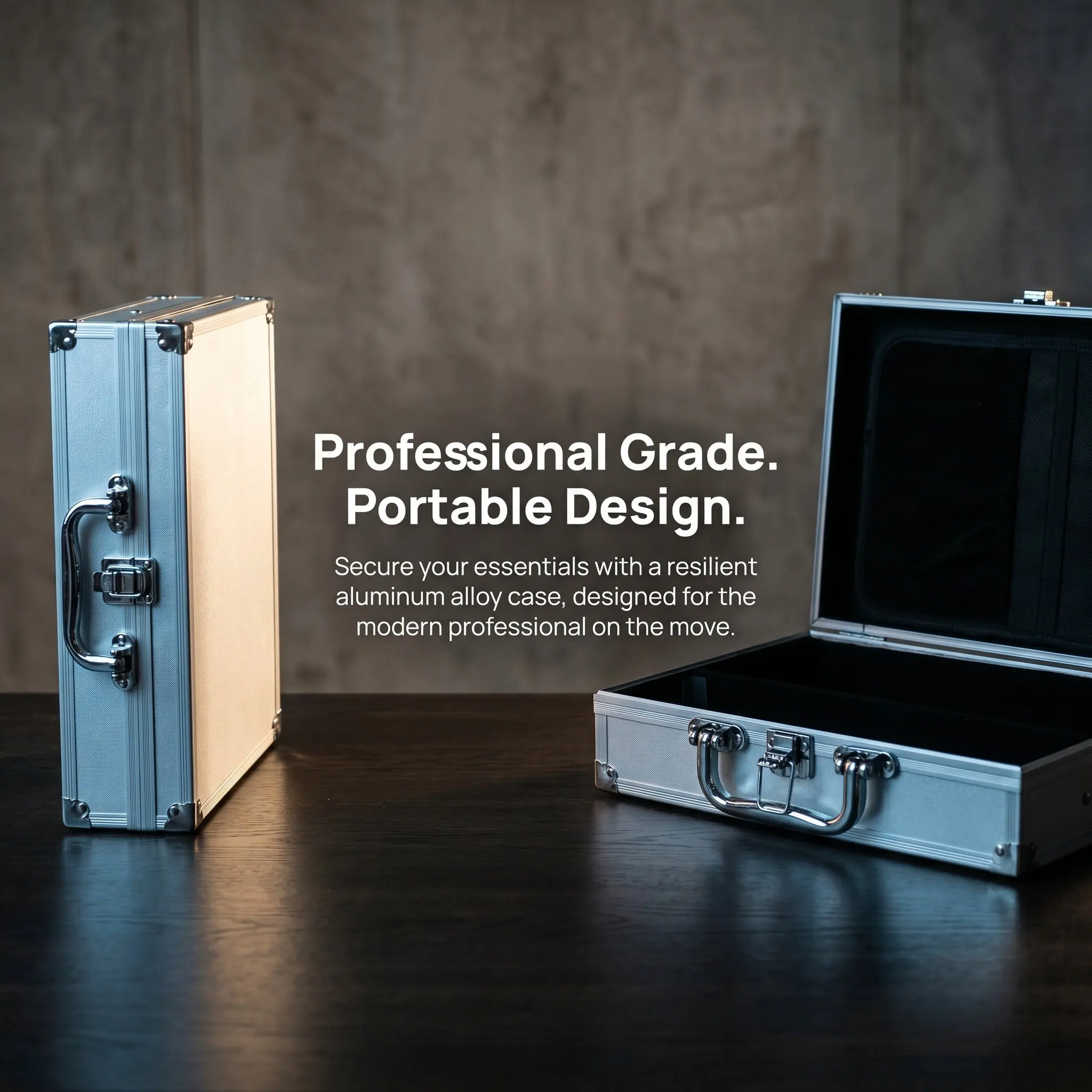 Aluminum Alloy Toolbox Handheld Storage Container Multi-Functional Portable Locking Metal Briefcase for Tools Cosmetics