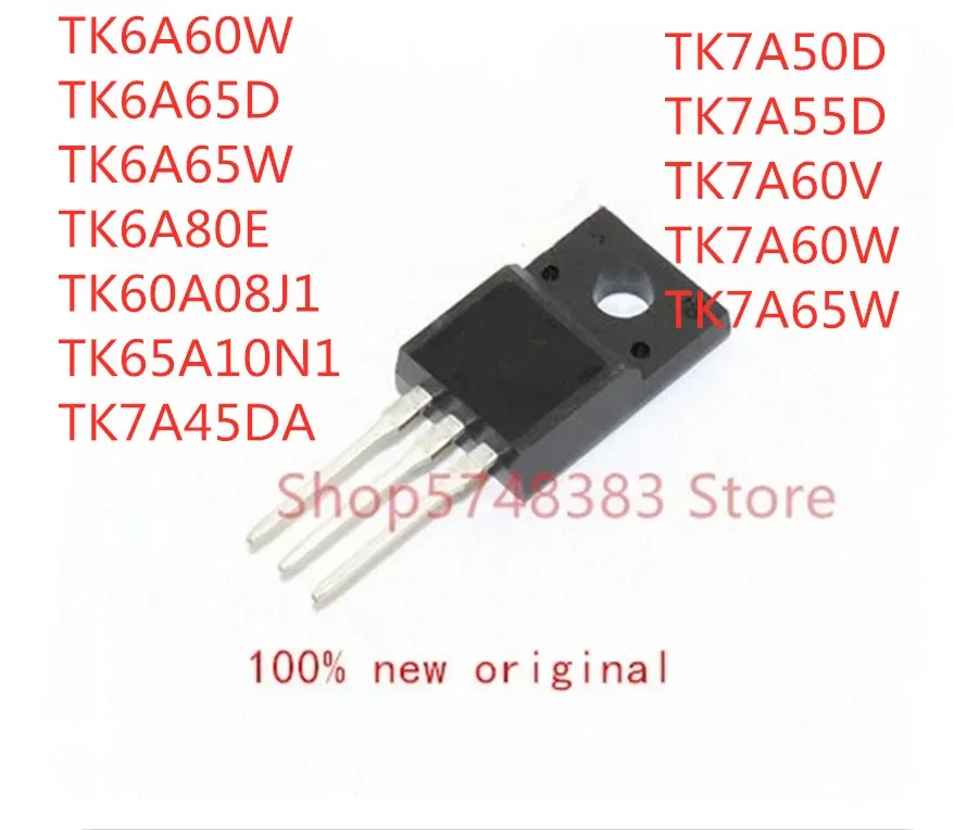 10PCS TK6A60W TK6A65D TK6A65W TK6A80E TK60A08J1 TK65A10N1 TK7A45DA TK7A50D TK7A55D TK7A60V TK7A60W TK7A65W TO-220F