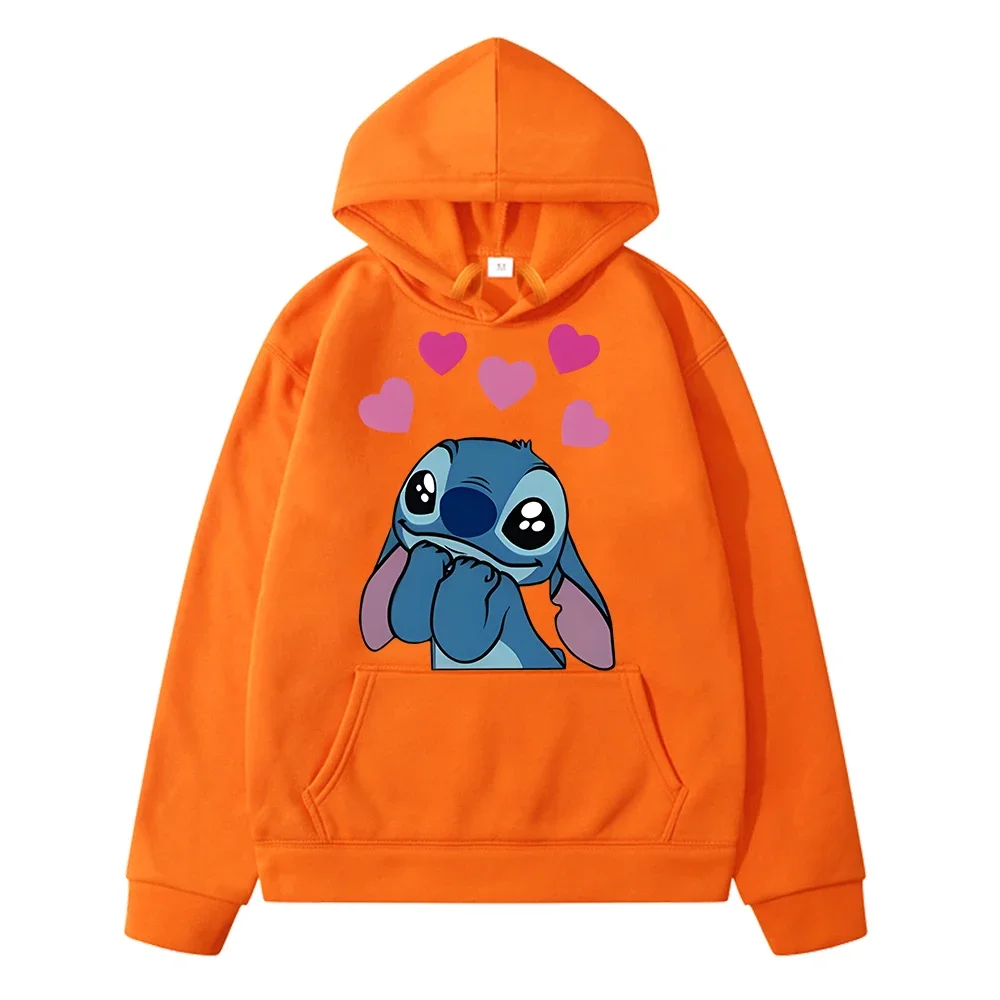 Stitch Disney print Hoodies Casual Fleece Sweatshirt y2k sudadera disney Anime hoodie pullover boy girl clothes kids Day gift