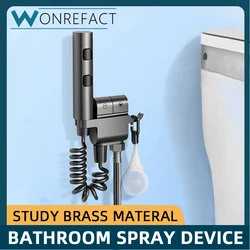 Brass Bidet Spray Set Hand Bidet Two Way Faucet Bathroom Faucet Toilet Hose Tap Quick Cleaning Toilet companion faucet diverter