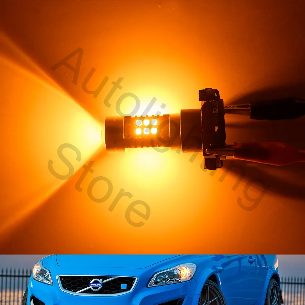 2PCS Canbus PY24W LED front turn signal Light Bulb For Volvo C30 2010-2013 C70 V50 S40 XC60 XC90 V90 Anti Flicker kit/Error Code