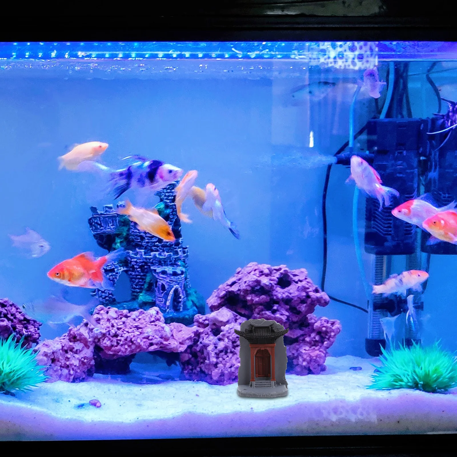 미니어처 중국 건축 장식 예술적 데스크탑 장식품 향수를 불러일으키는 레트로 디자인 건축물 젠 가든 아쿠아리움용