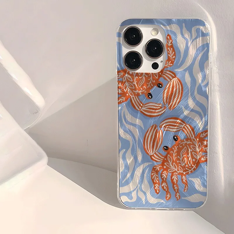 

Summer Limited Edition Adorable Crab Pattern Phone Case For Xiaomi Poco F7 Case Poco X7 X6 X5 M6 Pro Mi 11 Lite 5G 14T 13T Cover