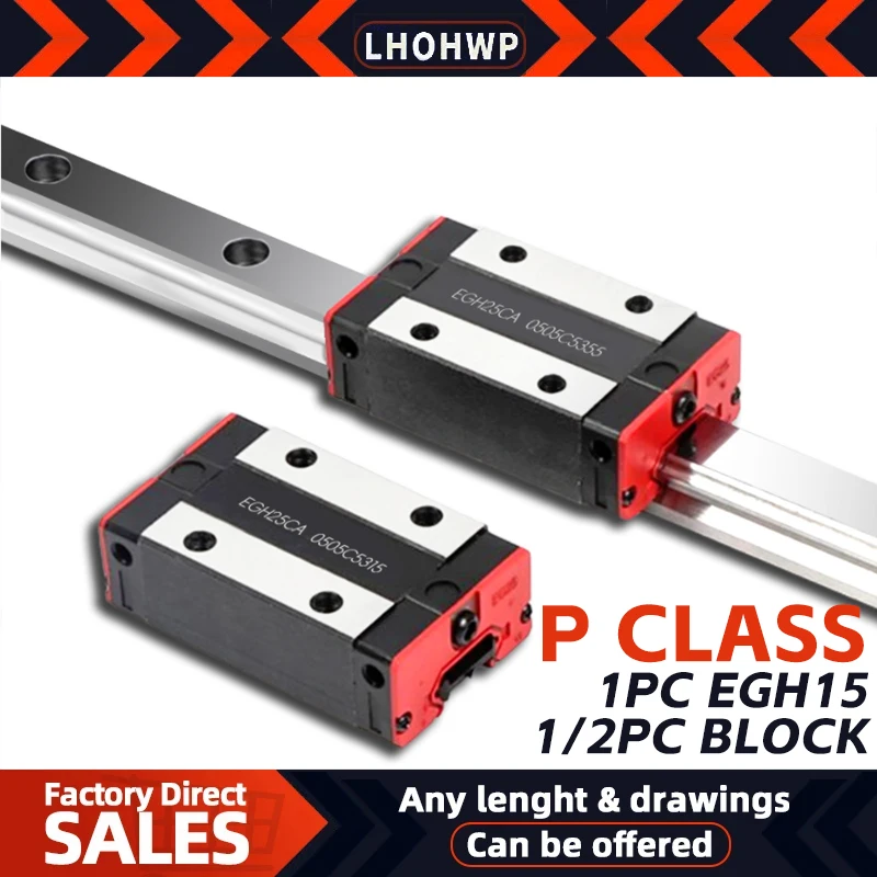 

linear Guide 1pc EGH15 Carriage CNC 3D Print Part L=1200-2550mm And linear Rail Slide 1/2pcs EGH15CA/EGW15CC/HSA