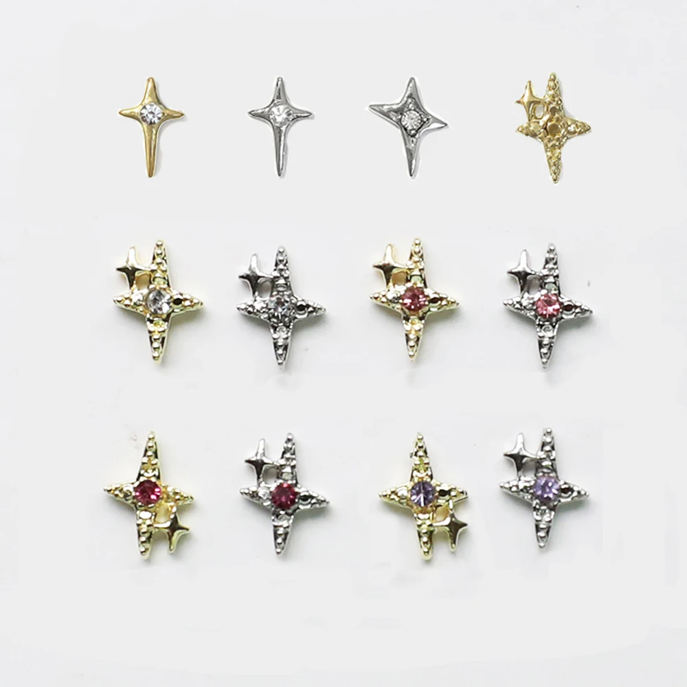 10Pcs Luxury Star Asterism Nail Art Charms 3D Alloy Starlight Jewelry Parts Accessories Manicure DIY Nails Decoration Supplies