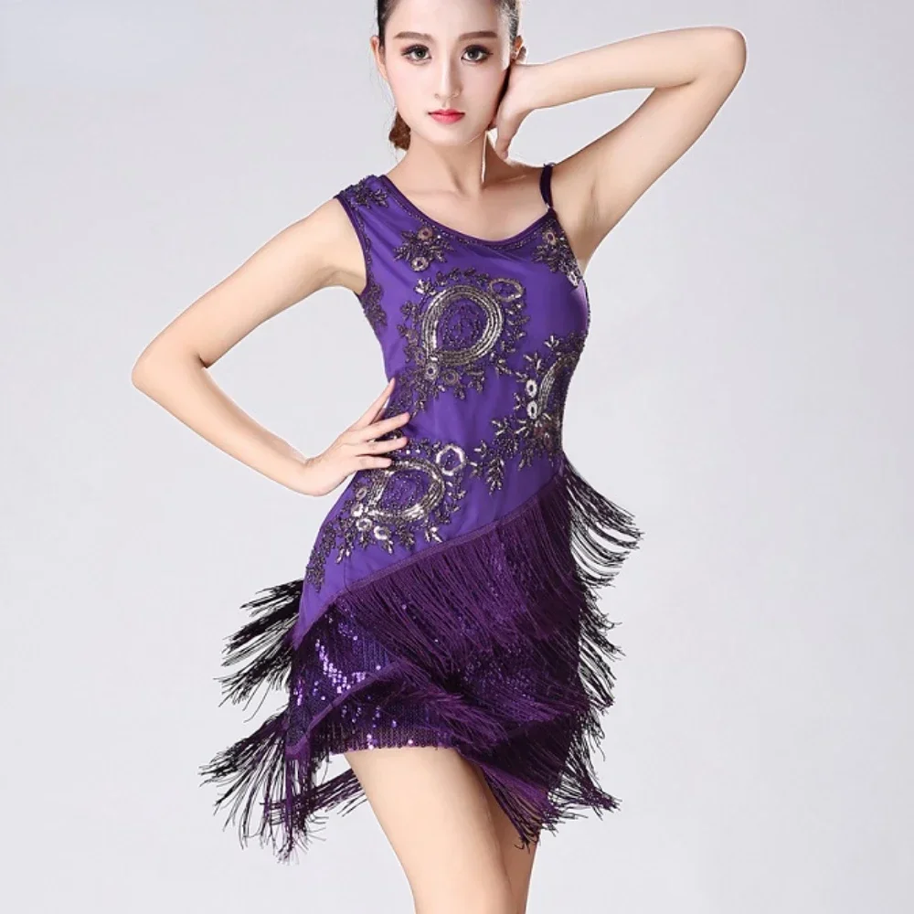 

Sexy One Shoulder Strappy Sequin Beading Fringe Dance Party Dress Floral Embroidered 1920s Great Gatsby Flapper Dress Costumes