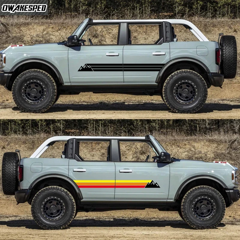 

Автомобильные наклейки, виниловая пленка, комплект боковых наклеек на двери, водонепроницаемые наклейки из ПВХ для Ford Bronco, автостайлинг, автомобильные аксессуары