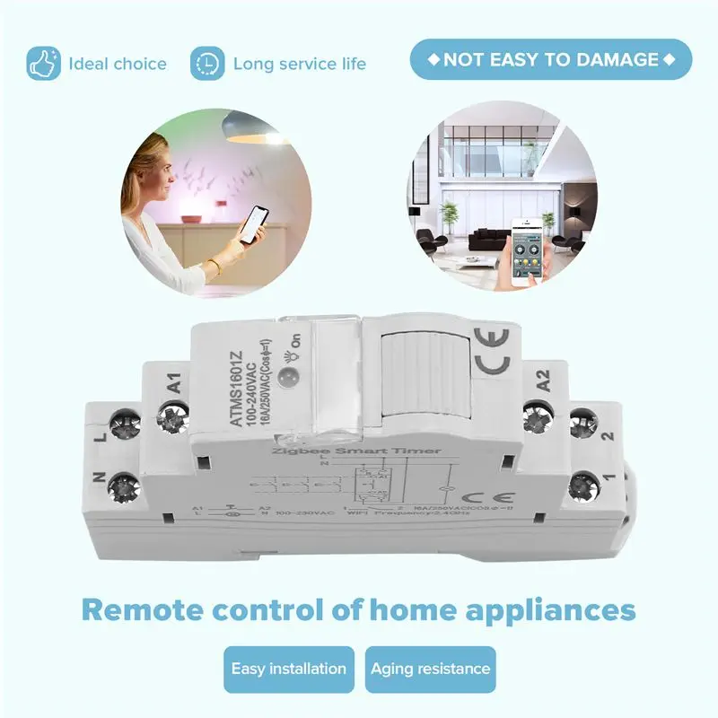 

Умный выключатель Y23A-1 Tuya Smart Life Zigbee на DIN-рейку, 1P, однополюсный, сухой контакт, таймер, белый