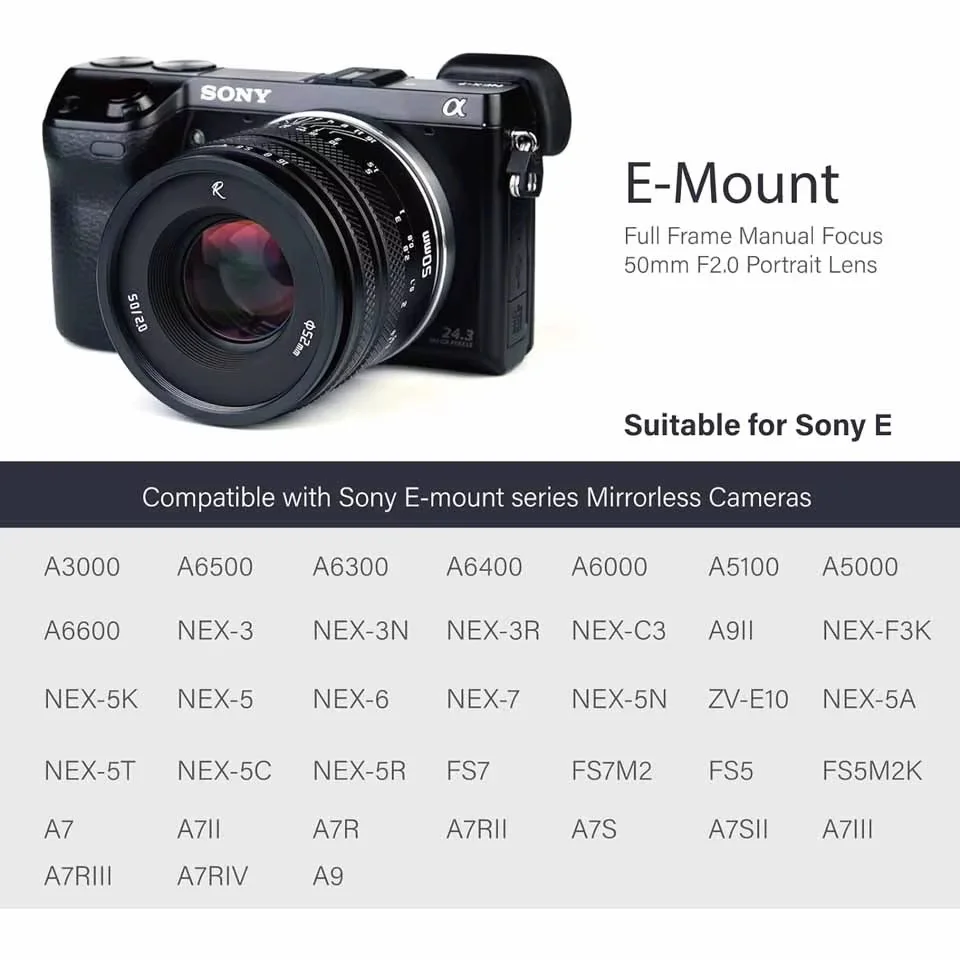 AstrHori 50 مللي متر F2.0 إطار كامل نقي دليل التركيز رئيس عدسة قياسية لسوني E فوجي X نيكون Z L كانون RF كاميرات بدون مرآة