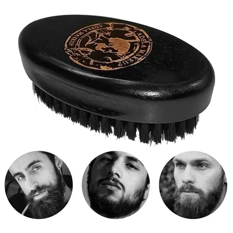 Massage Brush Hair Wood For Men Wild Boar Fur Barber Salon Facial Cleaning Shave Tools Razor Brush With Handle Styling Accessory