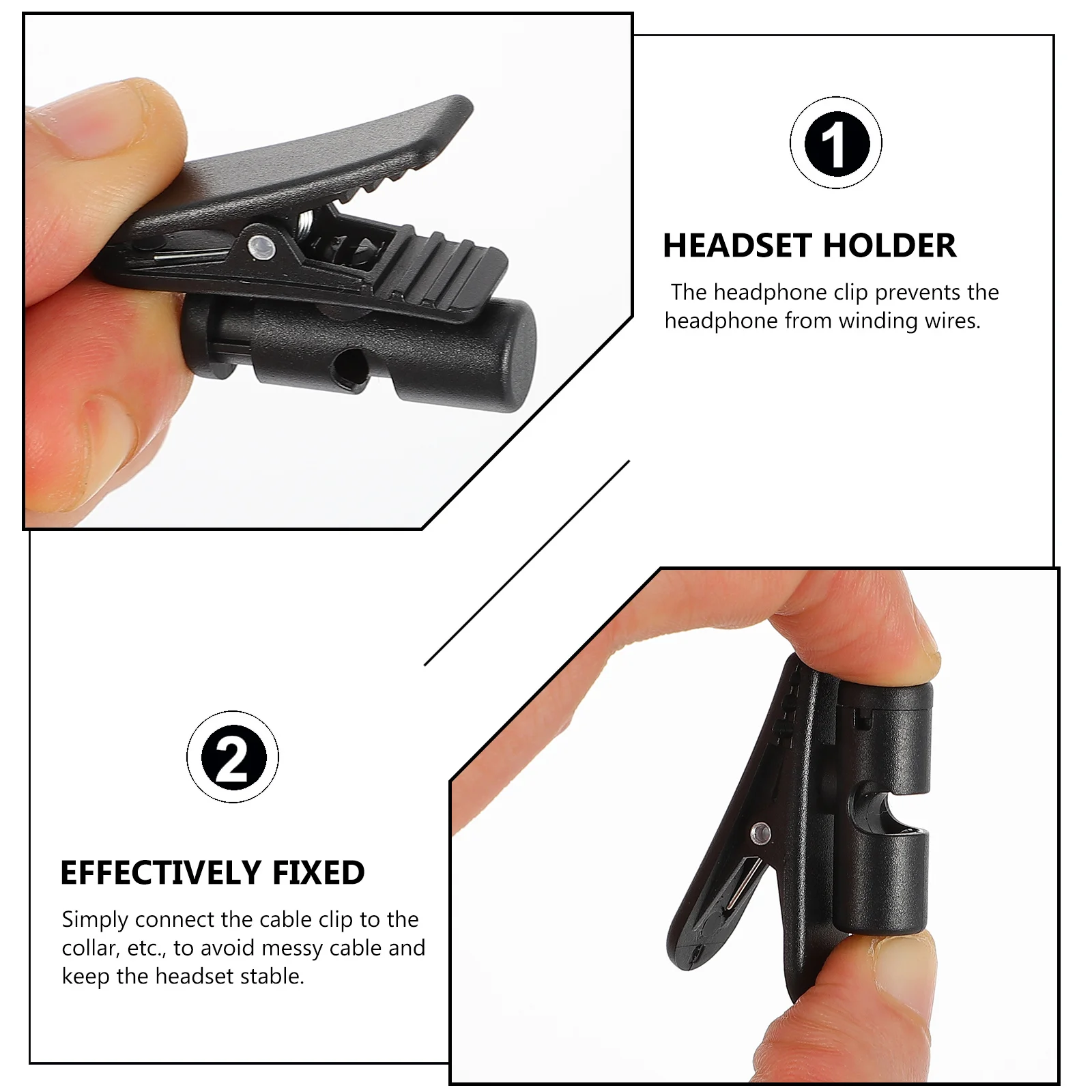 8Pcs Earphone Cable Clips Sturdy Portable Headphone Clamps Collar Wire Holder Headset Cable Organizer Multipurpose Clips