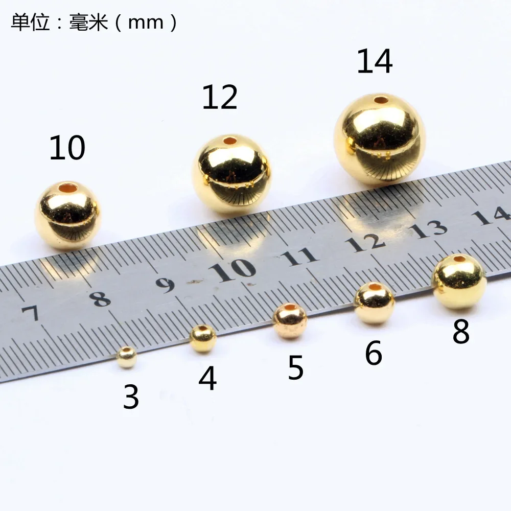 3-12mm Gold and silver plating Beads Plastic abs imitation pearl Beads Smooth Ball Spacer Beads For Jewelry Making