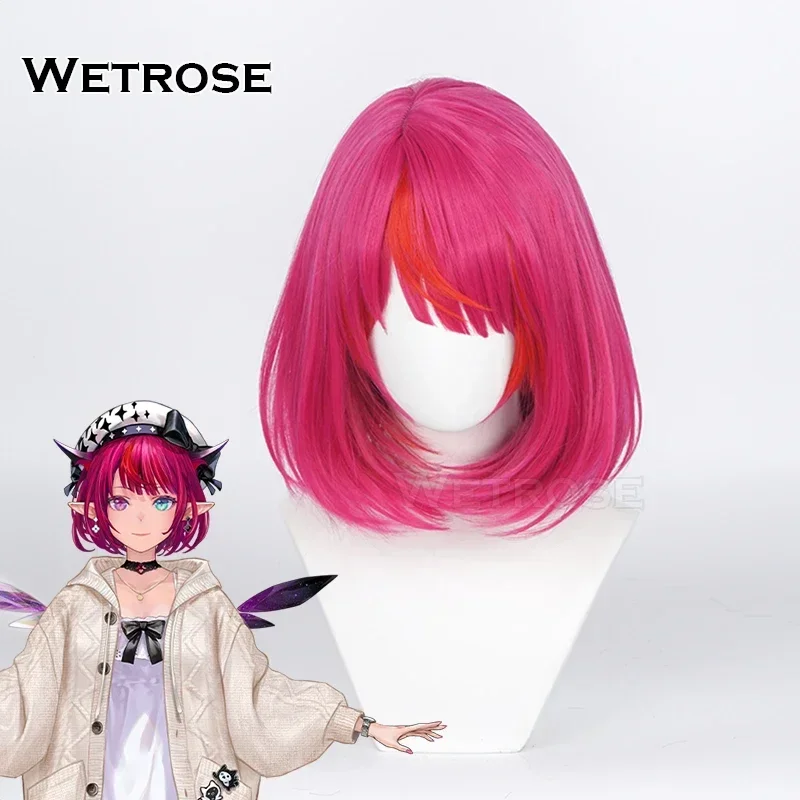 ZA01 【Wetrose】Auf Lager IRyS Cosplay Perücke 2023 Neues Outfit Hololive Hope EN Holo Vtuber SeisoRyS Roter kurzer Bob Haarschnitt StilZa0@