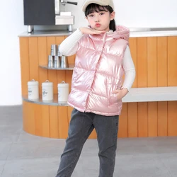 Vest Winter Thickened Warm Tank Top Coat 2-11 Year Old Korean Boy Girls Cartoon Casual Sleeveless Jacket Coat Fashion Child Wear