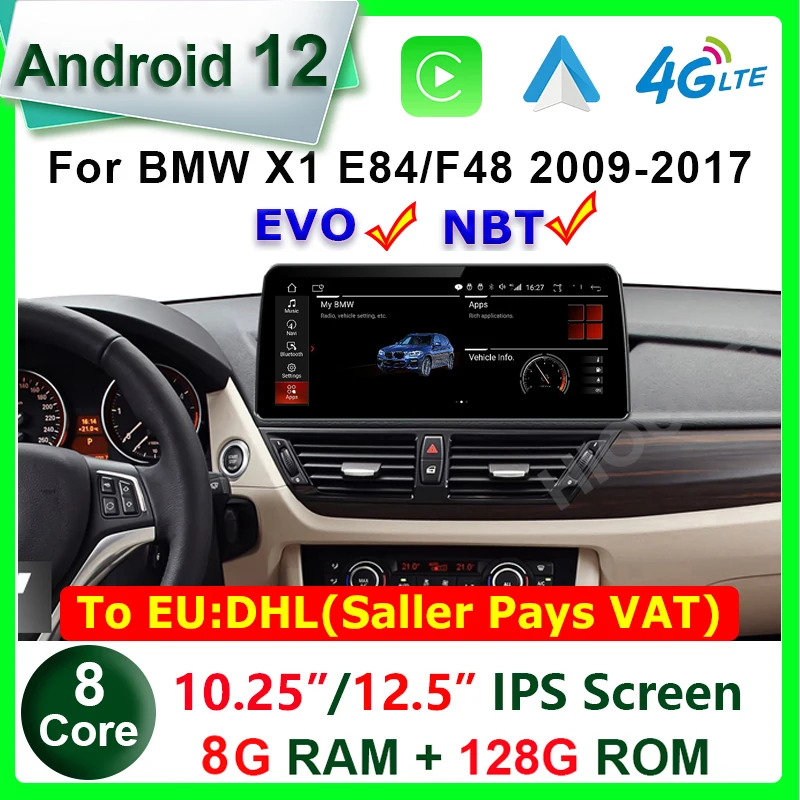 

10.25" / 12.5" 8Core 8G+128G Android 12 Car Multimedia Player GPS Navigation For BMW X1 E84 F48 2009-2017 Stereo CarPlay Android