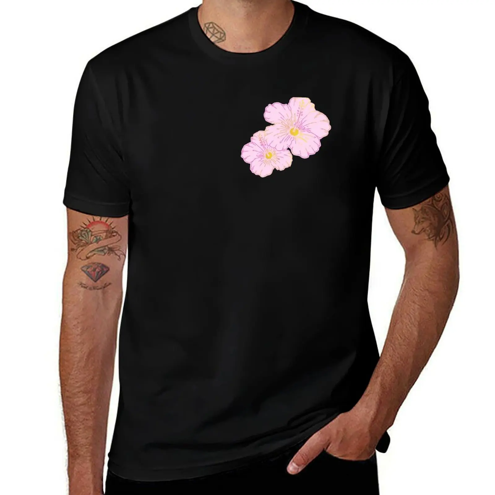 

Hibiscus flower T-Shirt funny shirt cotton vintage sublime oversized t shirts for men