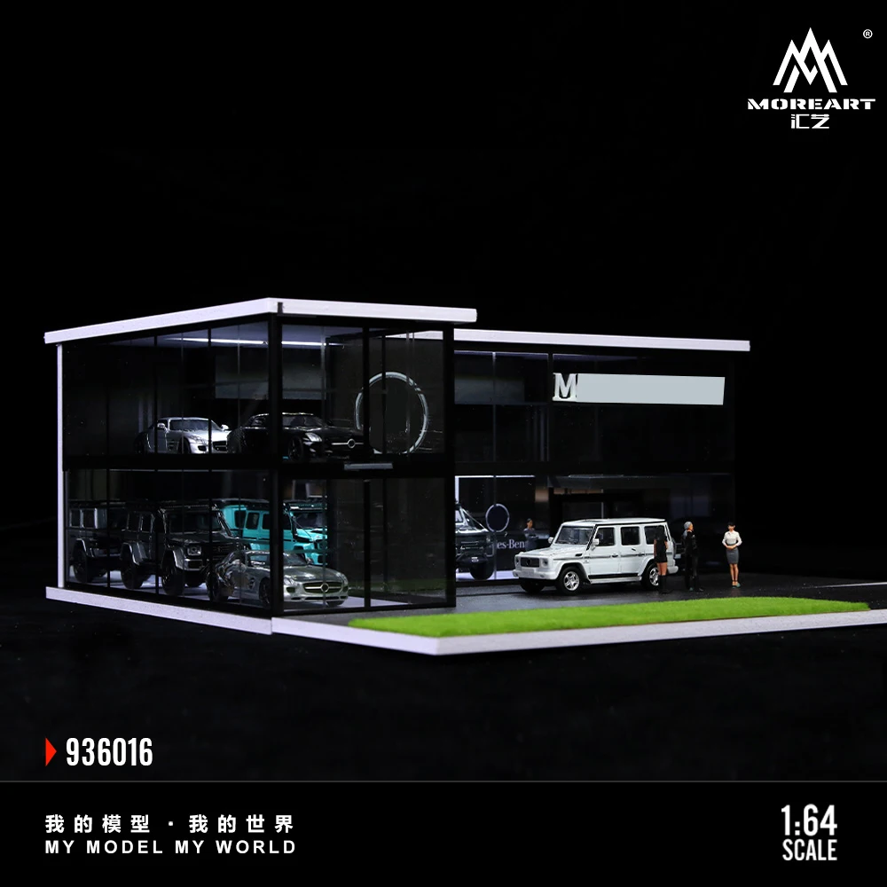 More Art 1:64 Double-Layer Assembly Exhibition Hall Scene Model,Parking Lot Diorama For Display&Collection&Gift