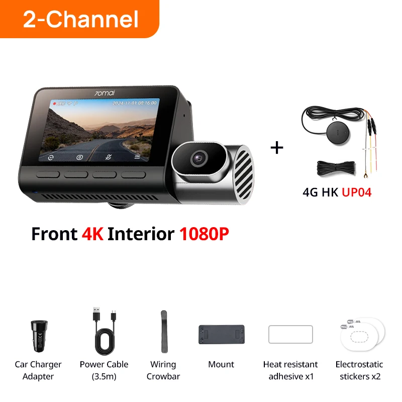 アクセサリー 70mai Dash Cam 4K T800 Premium set Local Warehouse】Global Version 70mai 4K Dash Cam T800 3-Channel