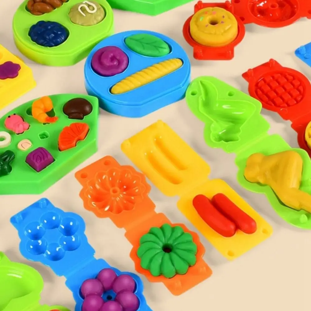 Multicolor Clay Molds Set Plastic Noodles Machine Simulation Kitchen Ice Cream Machine Burger Machine Rubber Clay Mold Kits