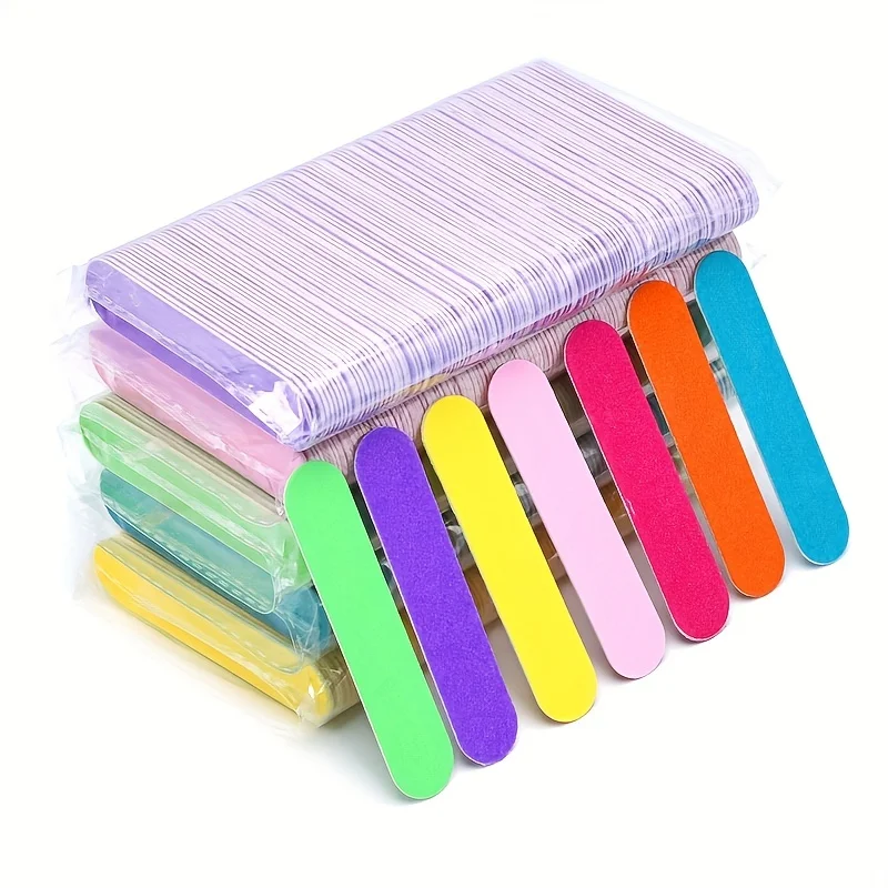 

100pcs Double Side Nail Files Mini Wood Sanding Buffer Block Set For Gel Polish Manicure Pedicure Salon Nail Art Tools