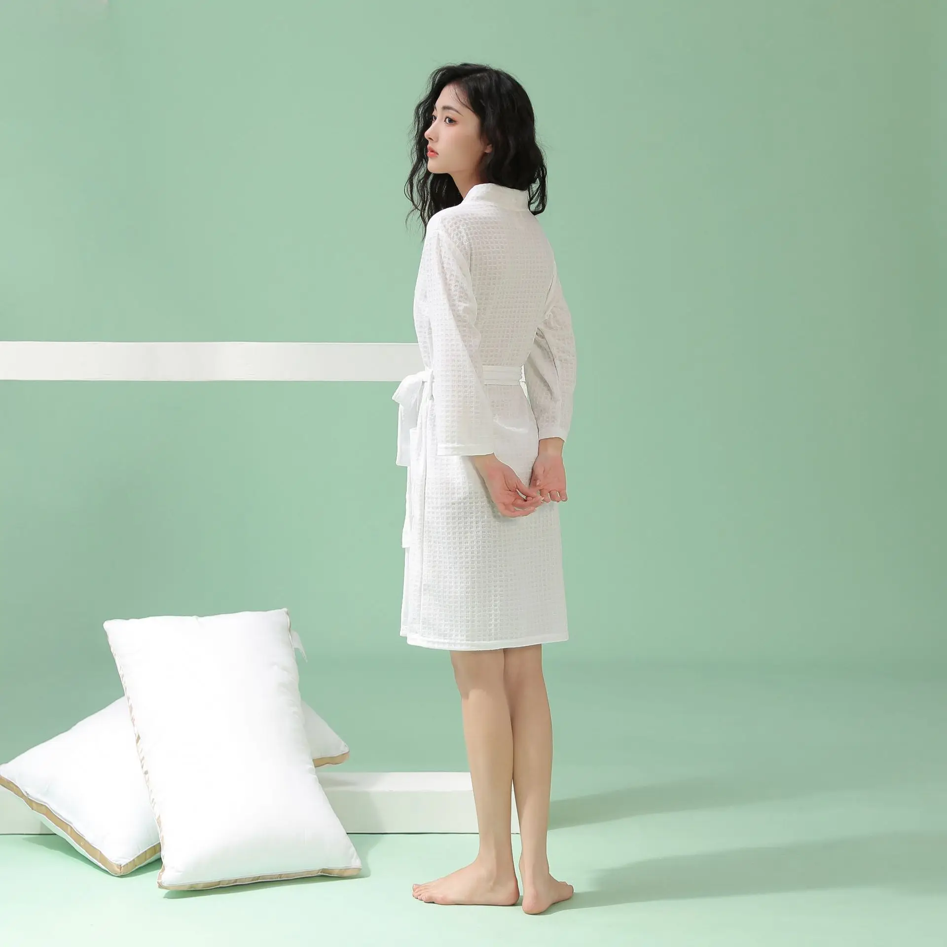 Robe suave respirável leve para homens e mulheres, roupa de dormir confortável, roupa de casa, vestido noturno, moda verão, 2022