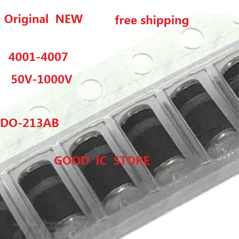 20PCS DO213AB  DL4001-13-F 50V 4002/100V 4003 4004/400V 4005 4006 DL4007 1000V SURFACE MOUNT GLASS PASSIVATED SILICON RECTIFIER